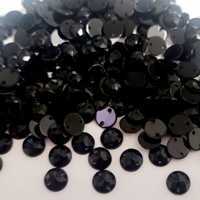 8мм круглые камни с гранями черные 100шт 000-315а фото