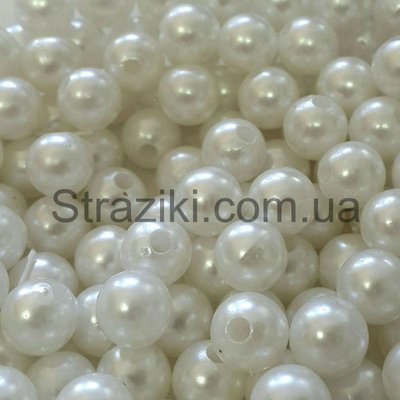 12мм перлини білі, акрил  (50шт) 0353-1 фото