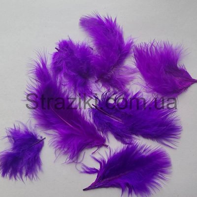 Фиолетовый набор перьев более 100шт/уп разной длины 1уп 8835 фото