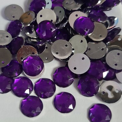 10мм круглые камни с гранями фиолетовые 100шт 000-318 фото