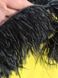 6-10см двухслойные ЧЕРНЫЕ страусиные перья на тонком шнуре 1м 8828 фото 1