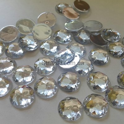 20мм круглые камни с гранями кристалл 1шт 000-368 фото