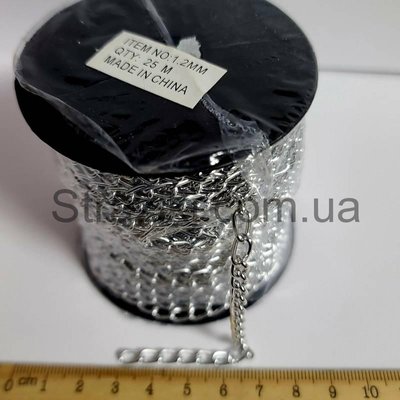 1,2мм цепь серебро 25м ц-159d фото