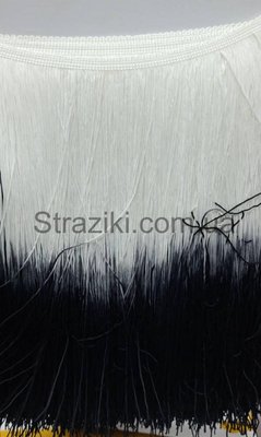 30см бахрома с градиентом черная+белый неон не петля 1м б-1863 фото
