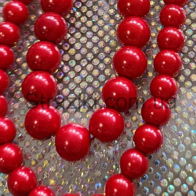 8мм перли кераміка червоні 55шт 0500-11 фото