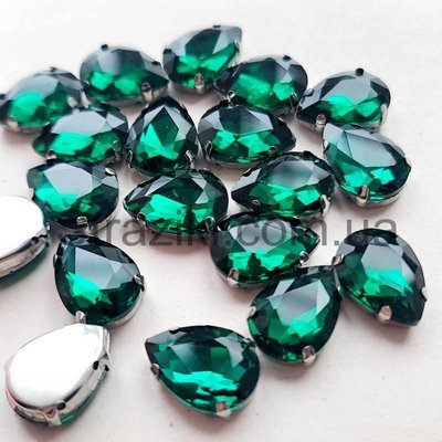 13*18мм emerald капля в оправе, стекло 1шт 0007-92d фото