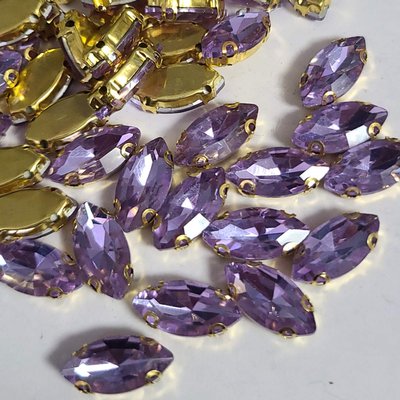 9*18мм маркіз violet в оправі золото, скло 1шт 0006-51а фото