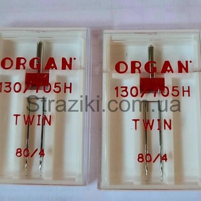 №80 Подвійна голка Organ (Японія) 1 шт. 5102048 фото