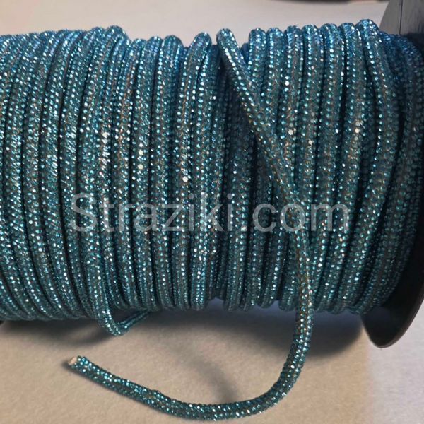 6мм aquamarine 1м шнур стразовый на силиконе 655-091 фото