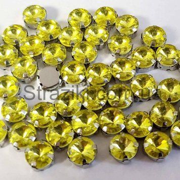 8мм citrine в оправе, стекло 1шт 0006-10 фото