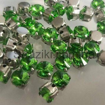 6мм peridot в оправе, стекло 1шт 0006-11c фото