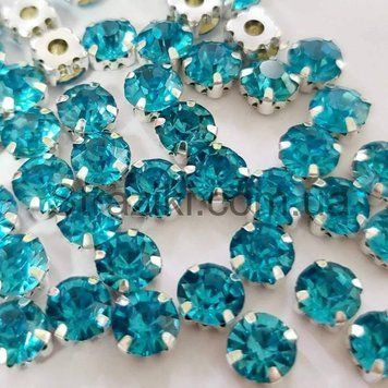 8мм Камені в оправі скло Aquamarine ss40,1шт 0006-79 фото