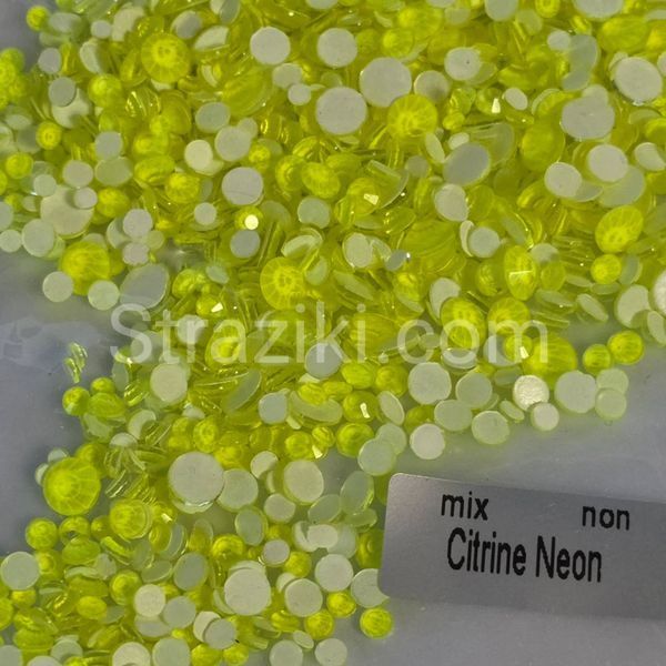 mix ss3-ss20 YELLOW NEON Non hot Fix 1440шт 11082 фото