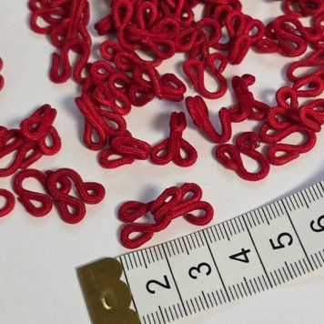 1.3см крючки обтянуты сеткой, красные 12шт КРС129-22 фото