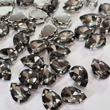 10*14мм капля black_diamond в оправе, стекло 1шт 0007-89в фото