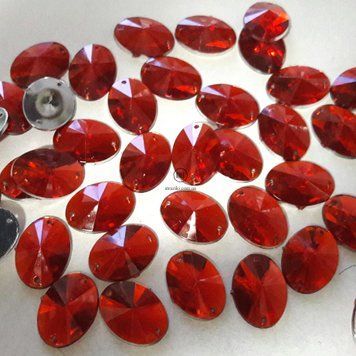 18*13мм овалы конусные красные 1шт 000-485 фото
