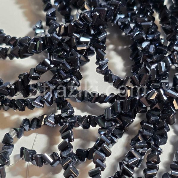 2мм 24 см Стекло треугольник JET_Hematite 140шт 2-0026 фото