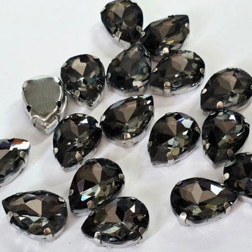 13*18мм капля black_diamond в оправе, стекло 1шт 0007-89в фото