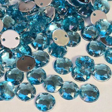 8мм круглі камені з гранями aquamarine 100шт 500-106 фото