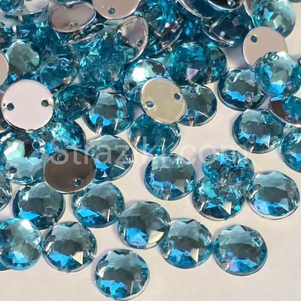 8мм круглі камені з гранями aquamarine 100шт 500-106 фото