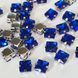 8мм квадрат Sapphire сині в оправі срібло, скло 1шт 0005-202 фото 1
