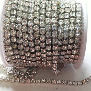 ss16 стразовий ланцюг срібло/ crystal 9,2м оптаб-183а фото