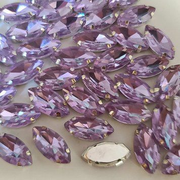 9*18мм маркіз violet в оправі срібло, скло 1шт 0006-51а фото
