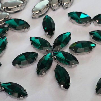 7*15мм маркіз emerald в оправі, скло 1шт 0005-089 фото