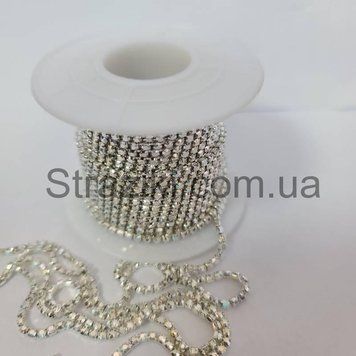 ss6 стразовий ланцюг silver 1м б-157 фото