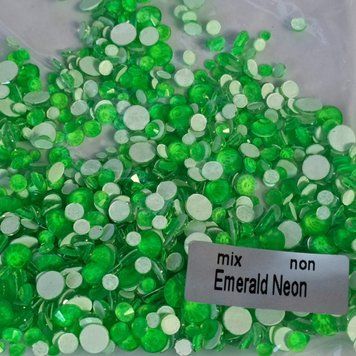 mix ss3-ss20 &nbsp;EMERALD NEON Non hot Fix 1440шт 11082 фото