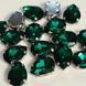 11*14мм emerald капля в оправе, стекло 1шт 0007-92d фото 1