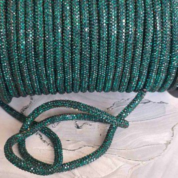 6мм emerald 1м шнурок стразовый на силиконе 555-088а фото