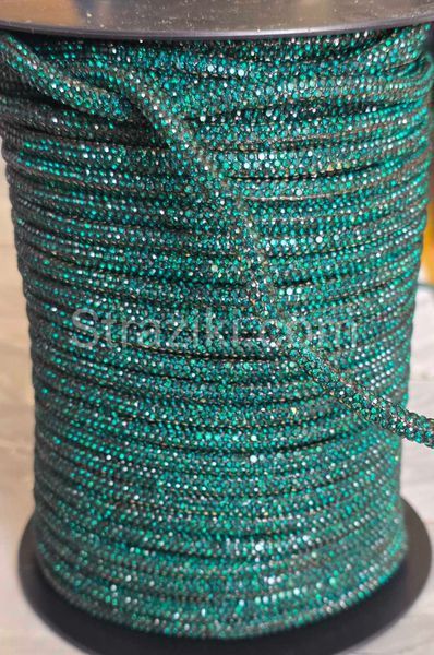 6мм emerald 1м шнурок стразовый на силиконе 555-088а фото
