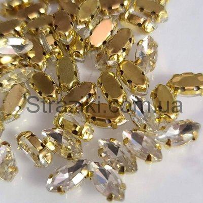 5*10мм crystal в оправі золото, скло 1шт 0006-065а фото